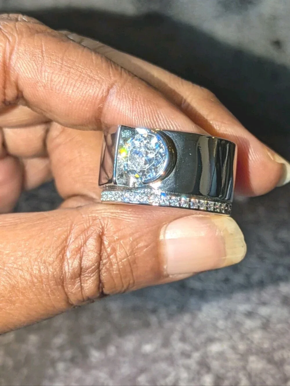 2.00 Carat Men's Wedding Ring 14K White Gold Plated Round Lab-Created Diamond 10